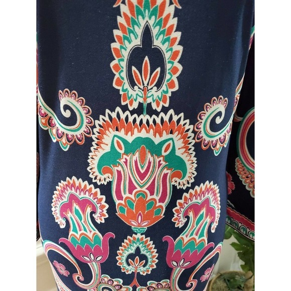 Laundry Women's Blue Polyester Long Sleeve Square Neck Knee Length Dress Size 10 - Picture 4 of 10